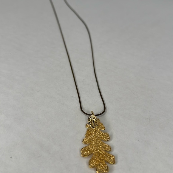 Vintage Gold Leaf Pendant Necklace Lot A30 - Picture 4 of 6